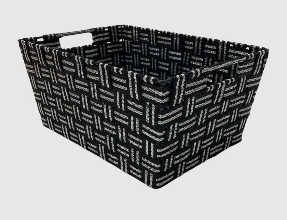 Aufbewahrungskorb Stripes S Schwarz