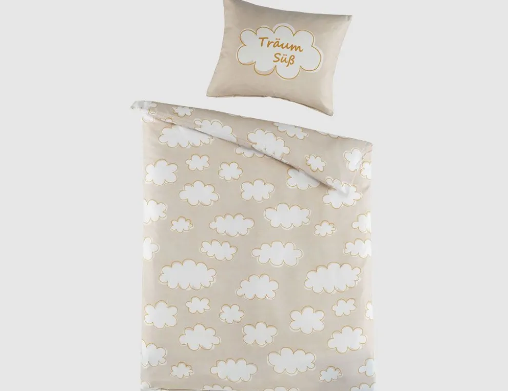 Bettwäsche Kinder Wolke Creme 100x135cm