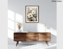 Bild Blumenmotiv in Creme und Gold