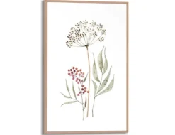 Bild Slim Frame Wood Aqua Flower
