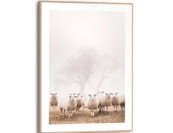 Bild Slim Frame Wood Schafe
