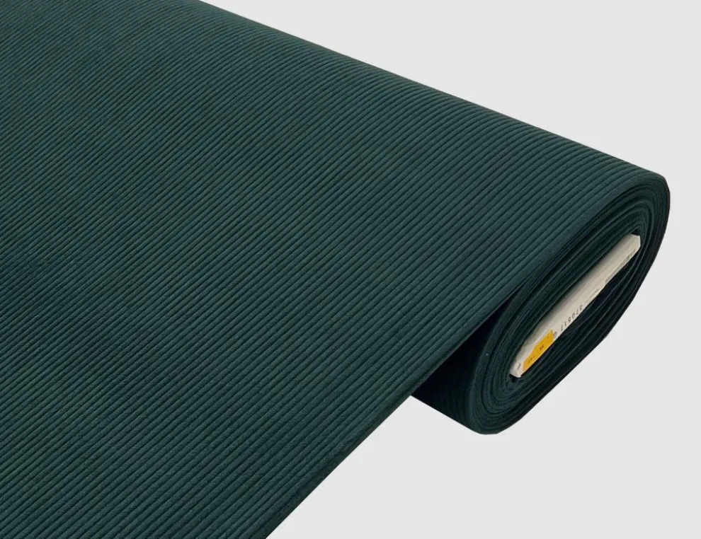 Cordstoff Uni Tannengrün