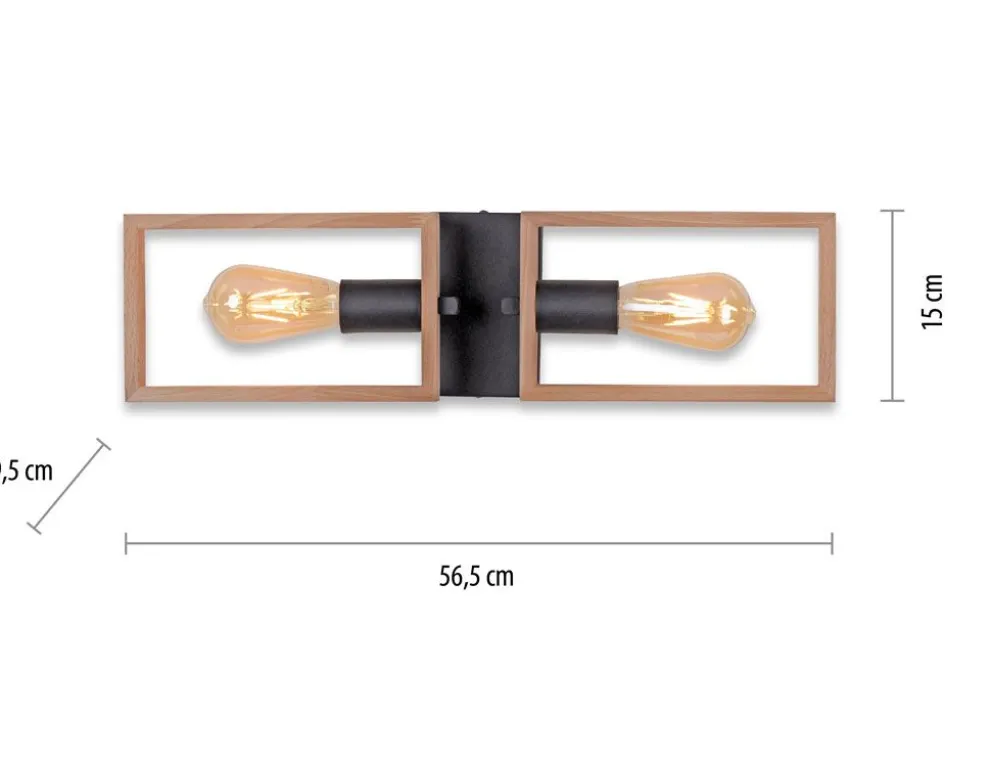 Deckenleuchte Holzoptik Schwarz