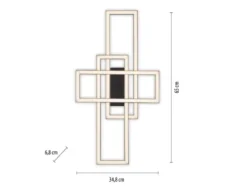 Deckenleuchte LED Schwarz 65 cm