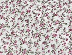 Dekostoff Blumenranke Weiß, Rose