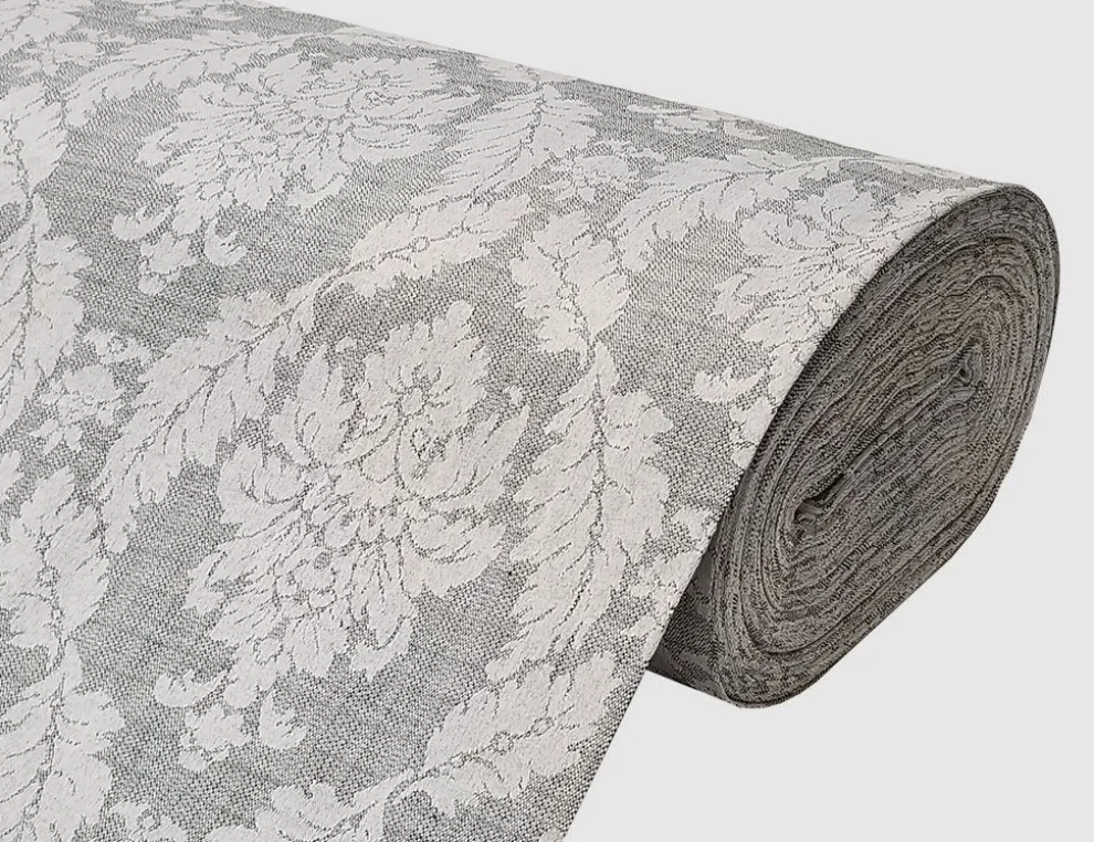 Dekostoff Jacquard Ornament Grau