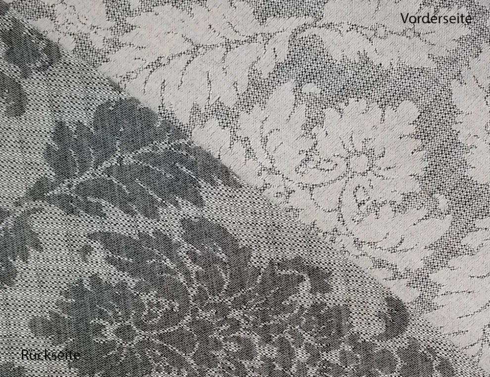 Dekostoff Jacquard Ornament Grau