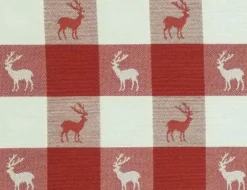 Dekostoff Karo Hirsch Rot