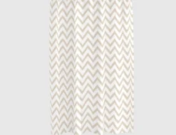 Duschvorhang Zickzack Weiß, Beige