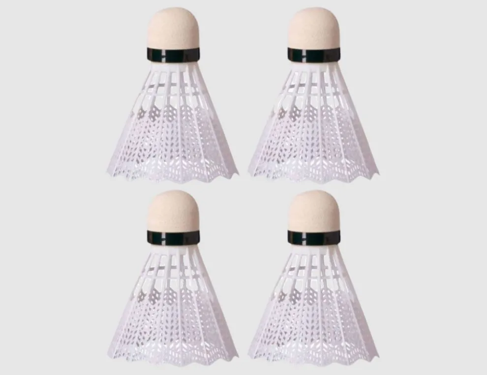 Federbälle Weiß 4 Stück Nylon