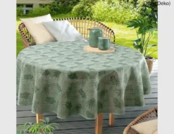Gartentischdecke Emden Blätter Salbei Ø130cm