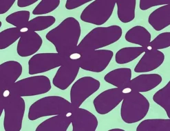 Jerseystoff Blumen Mint, Lila