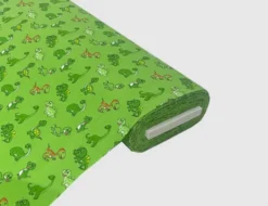 Jerseystoff Dinosaurier Grün