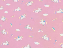Jerseystoff Einhorn Rosa