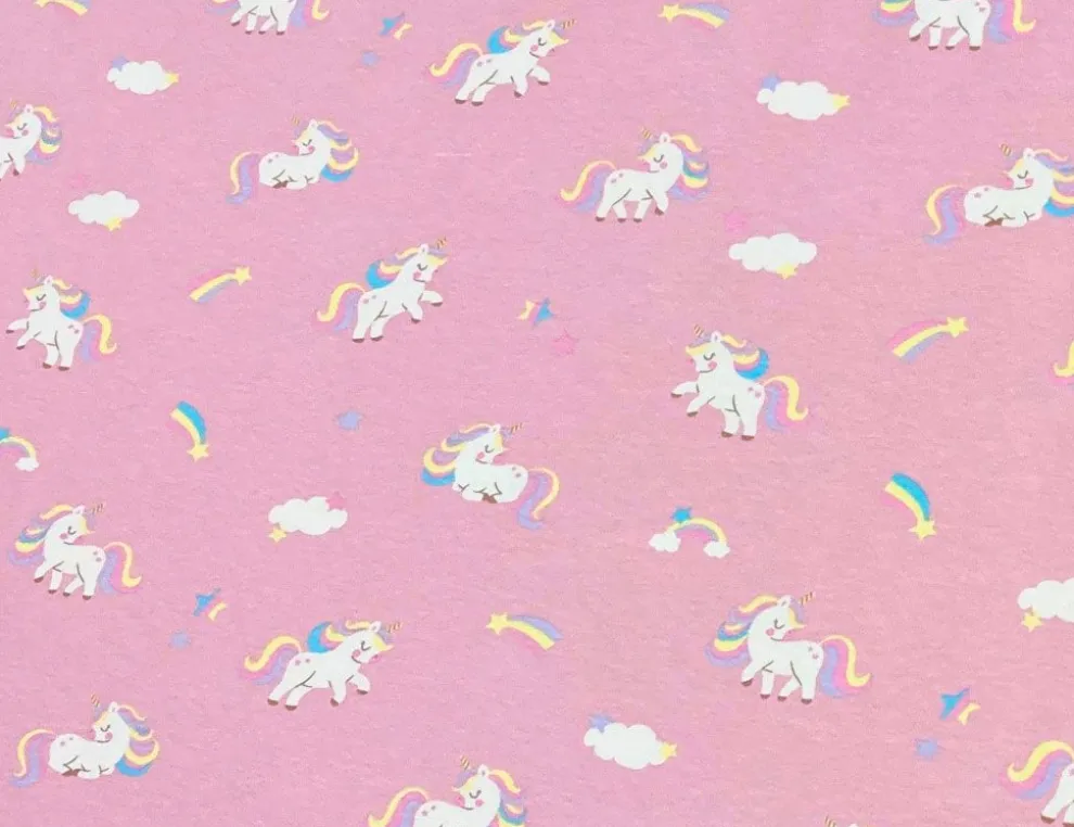 Jerseystoff Einhorn Rosa