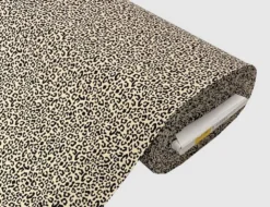 Jerseystoff Leopardenmuster Beige