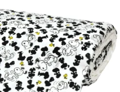 Jerseystoff Snoopy Schwarz, Weiß