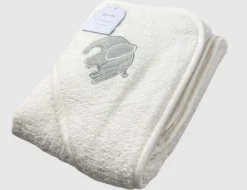 Kapuzenbadetuch Elefant Weiß