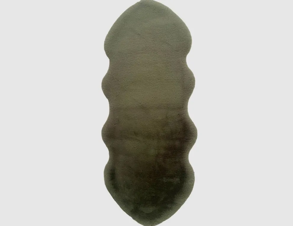 Kunstfellteppich Mia Dunkelgrün