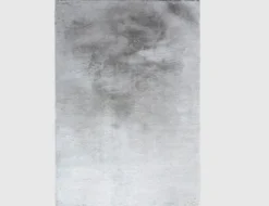 Kunstfellteppich Mia Silber, Schwarz