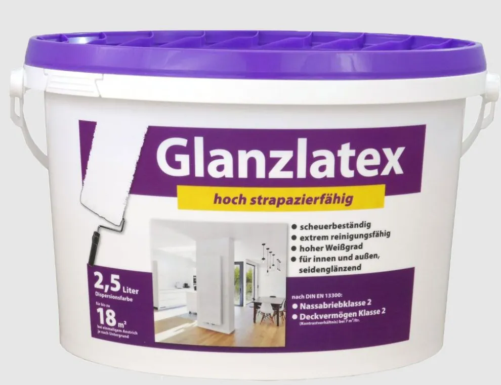 Latexfarbe Weiß hochglanz