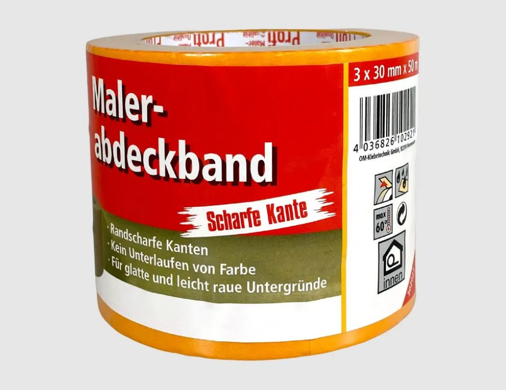 Malerabdeckband 3er Pack 30 mm x 50m