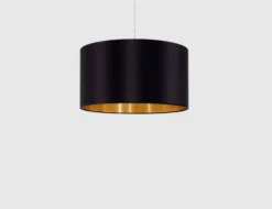 Pendelleuchte Stoff Schwarz