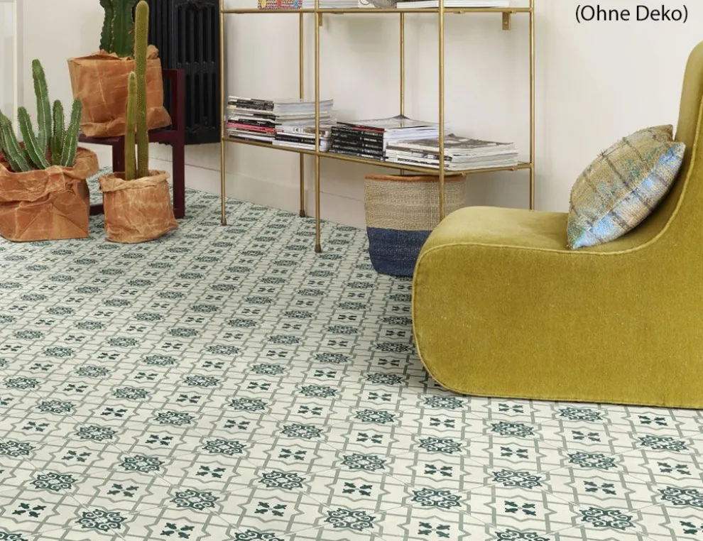 PVC Calypso Tile Blau, Weiß