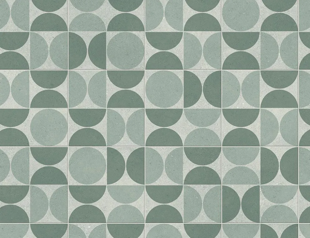 PVC Calypso Tile Grau, Grün