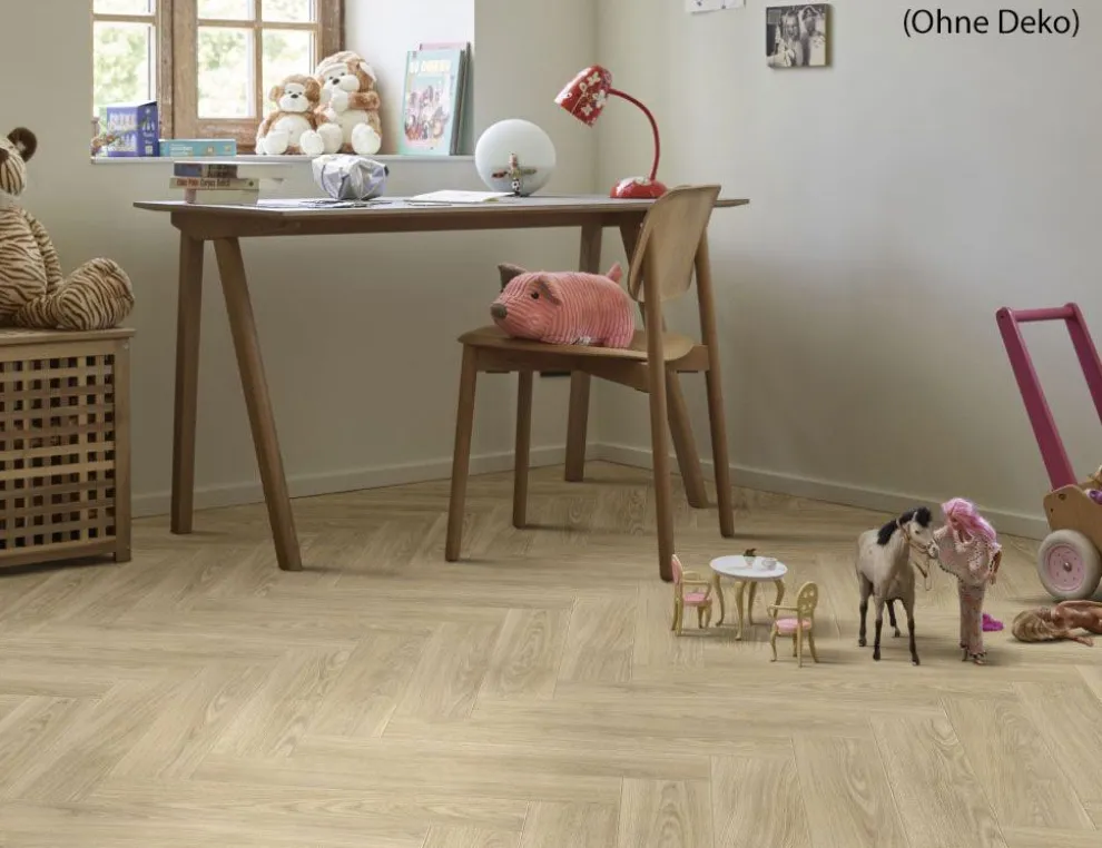 PVC Hermes Fischgrät Wood Beige