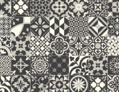 PVC Hermes Tile Anthrazit, Weiß