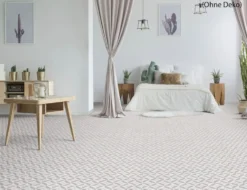 PVC Hermes Tile Weiß, Beige 2m