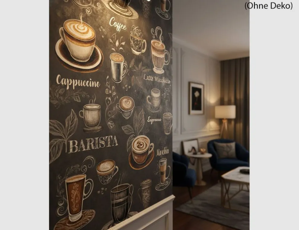 Selbstklebende Vliestapete Kaffee Schwarz