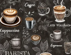 Selbstklebende Vliestapete Kaffee Schwarz