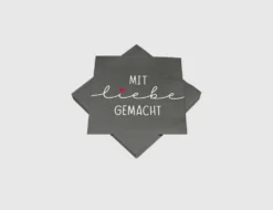 Servietten mit Liebe gemacht Grau