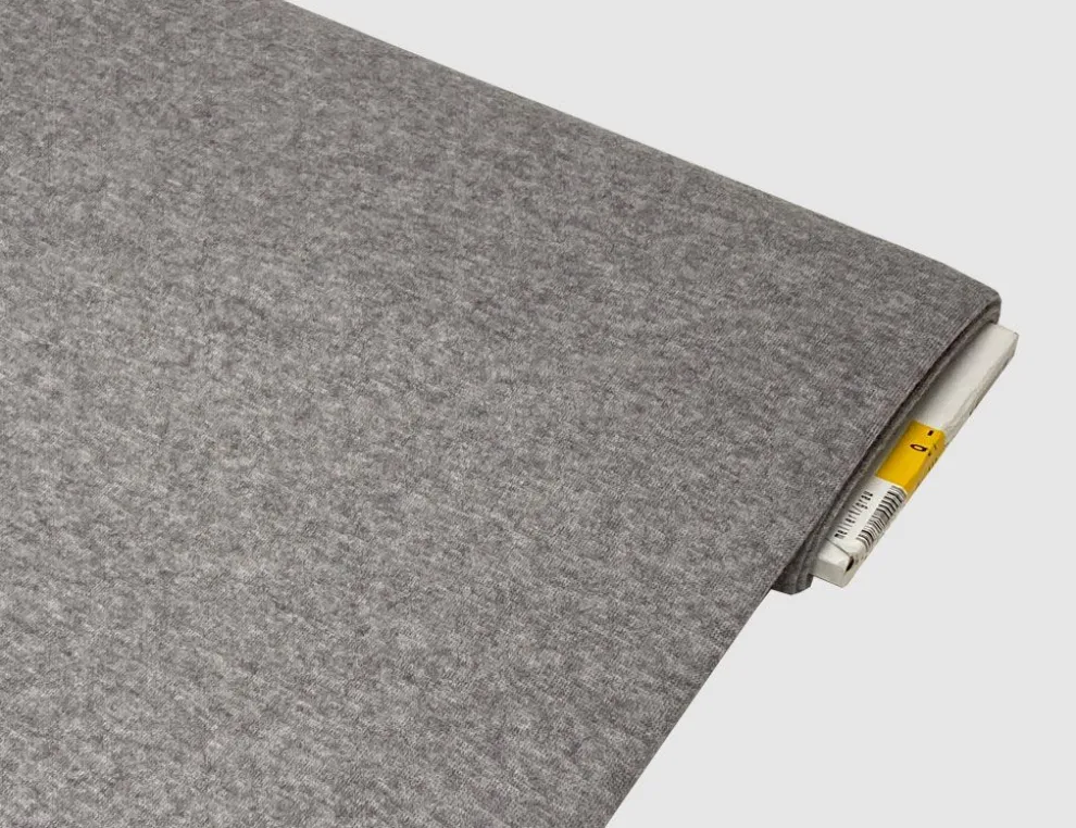 Strickstoff Uni Grau meliert