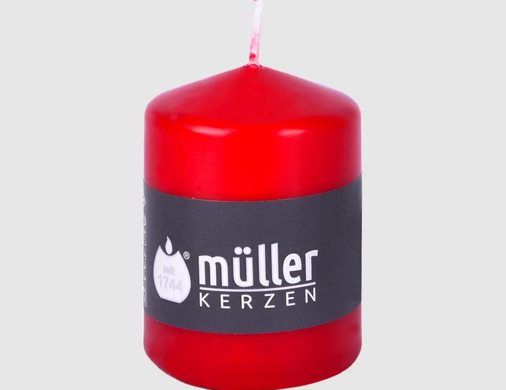 Stumpenkerze Kaminrot klein