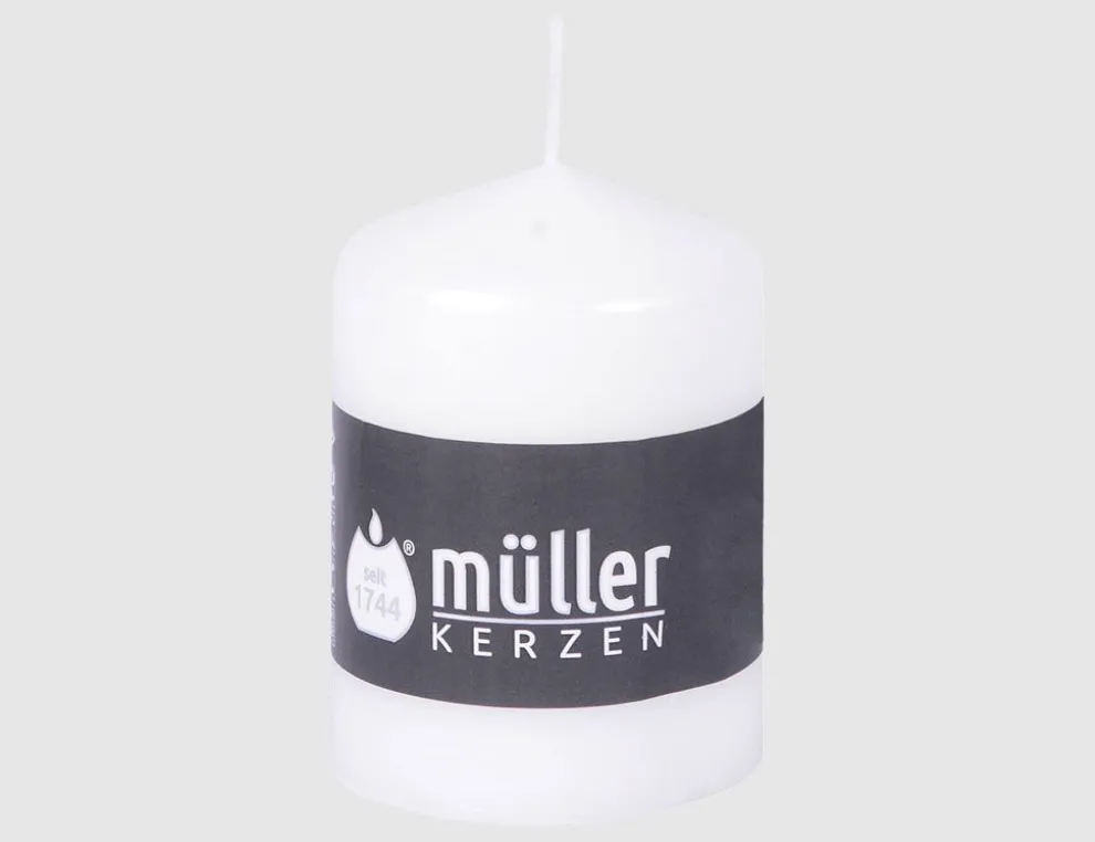 Stumpenkerze Weiß klein