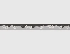 Tapetenborte Vinyl Blume Schwarz