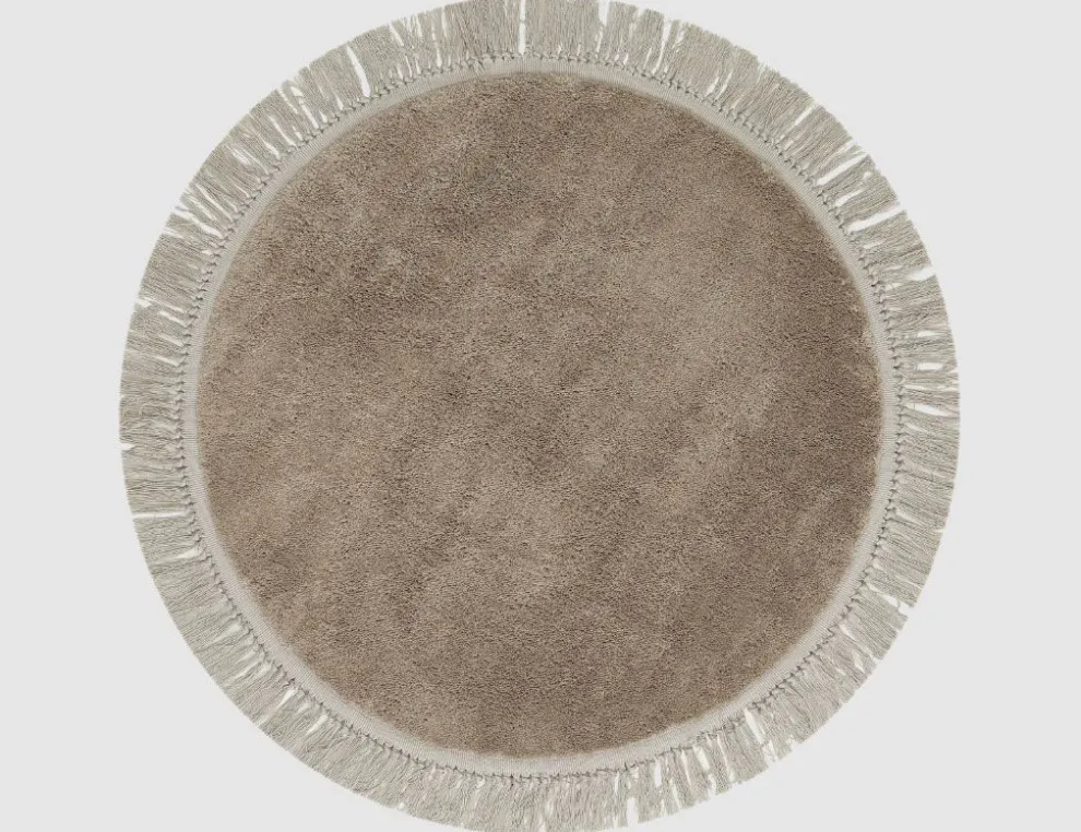 Teppich Lauro Taupe rund