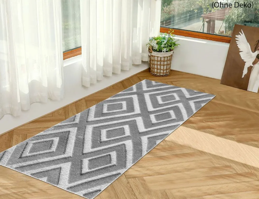 Teppich Velvet Grau 80x150cm