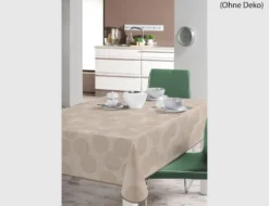 Tischdecke Paspel Kreise Beige 110x140cm