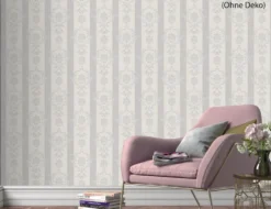 Vinyltapete Ornamente Flitter Beige