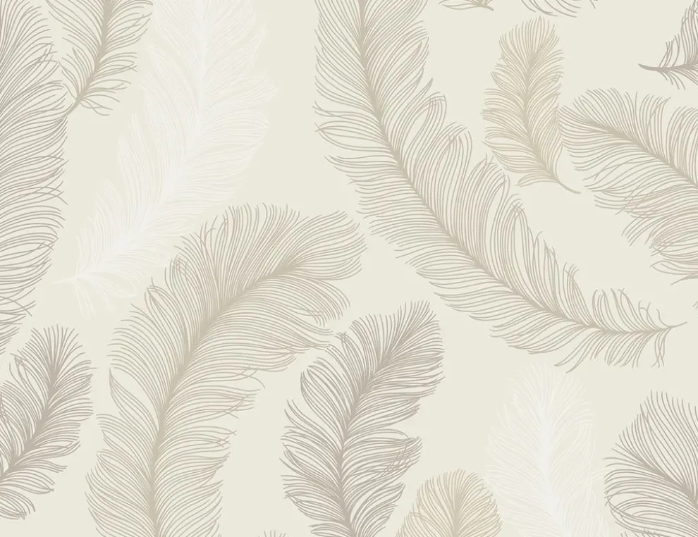 Vliestapete Beige Feder