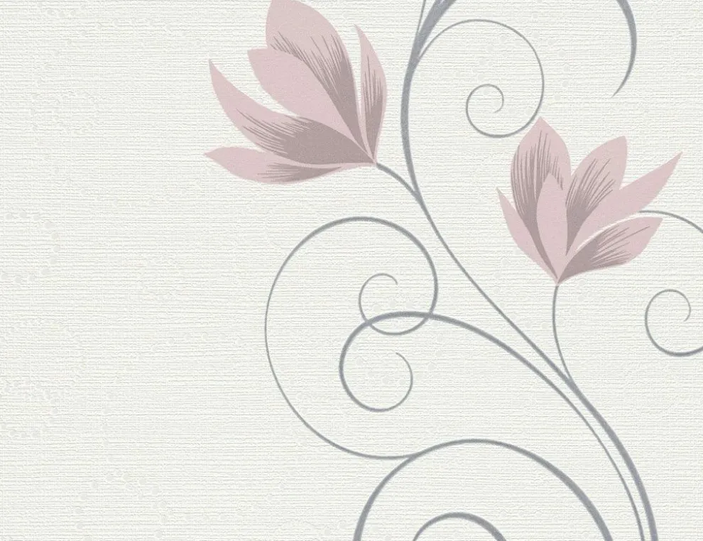 Vliestapete Blume Flitter Rosa