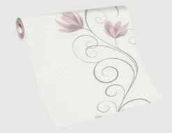 Vliestapete Blume Flitter Rosa