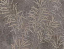 Vliestapete Blume Grau Creme