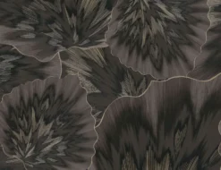 Vliestapete Blume Schwarz, Gold