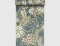 Vliestapete Floral Vintage Grün