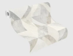 Vliestapete Grafik Beige, Grau